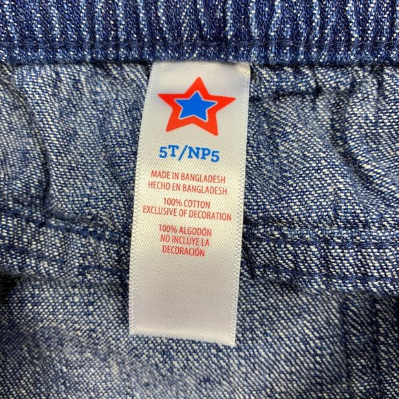 Girls 5T Red White Blue Hearts & Stars Denim Shorts 4th July Bottoms Pull On - Picture 4 of 4